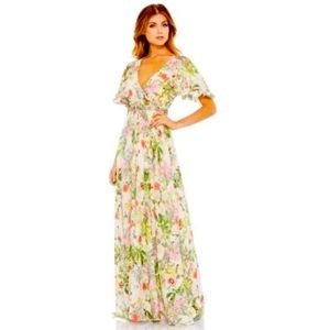 MAC DUGGAL Floral Print Dress Gown